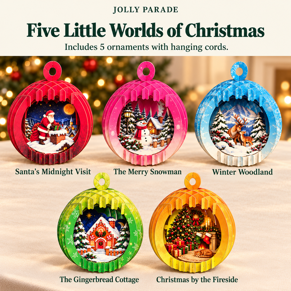 Santa & Friends - 3D Paper Ornaments